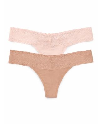 Natori Женский комплект из 2 трусиков с кружевом Bliss Perfection
