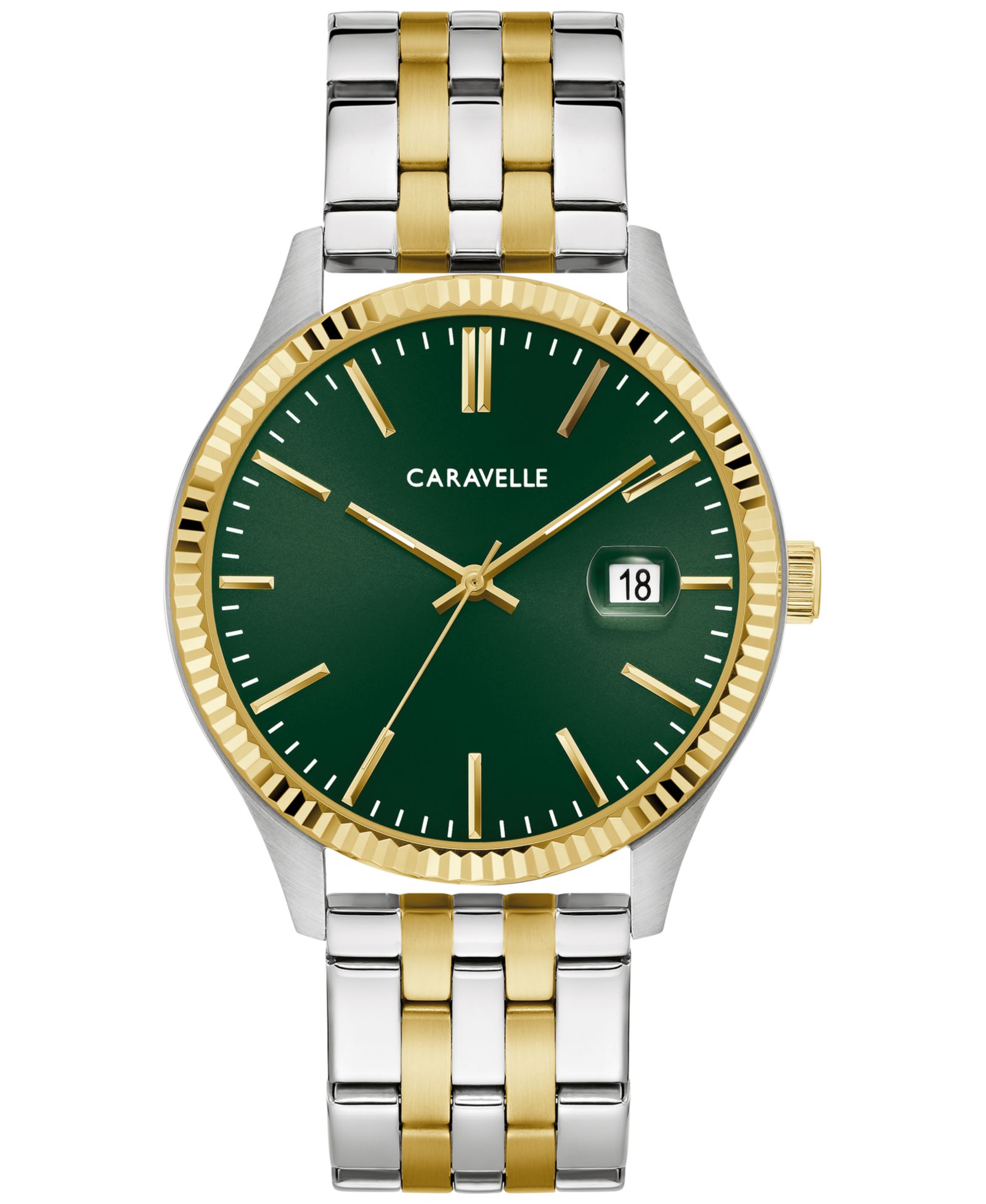 Мужские двухцветные наручные часы Caravelle со стальным браслетом, 41mm