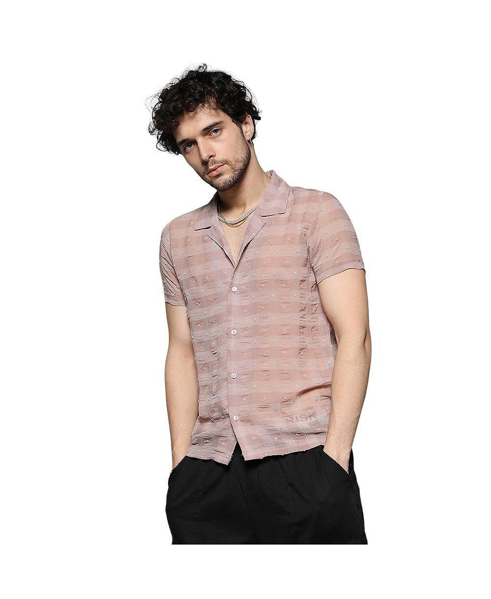 Мужская рубашка Campus Sutra Brown Self-Design Buffalo Check