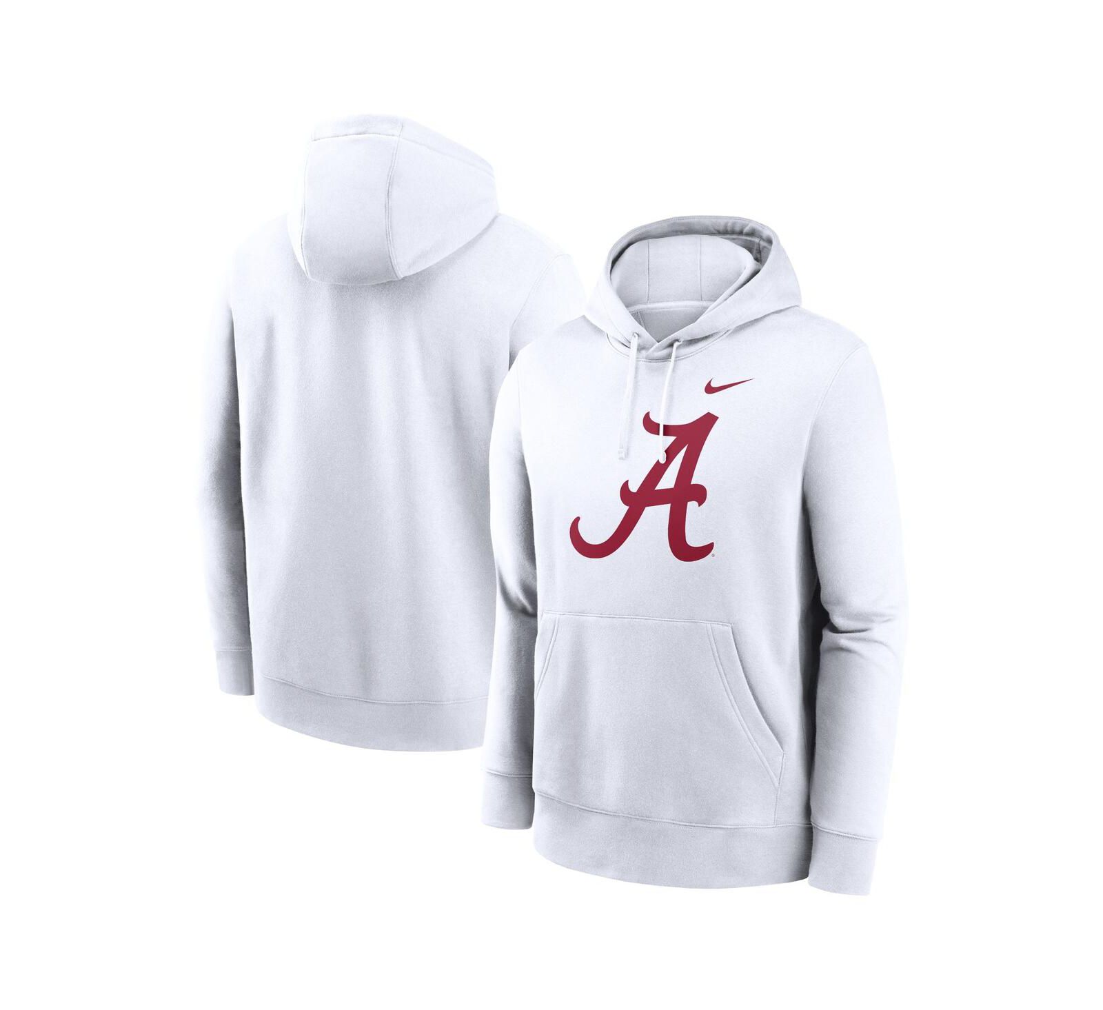 Nike Men's White Alabama Crimson Tide Primetime Evergreen Club Fleece Pullover Hoodie