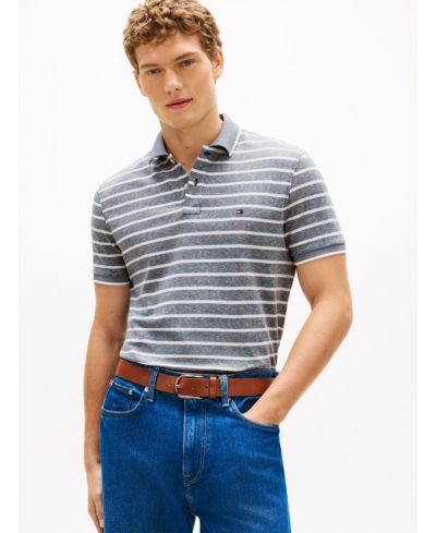 Tommy Hilfiger Мужская поло рубашка из льна Regular-Fit Tipped