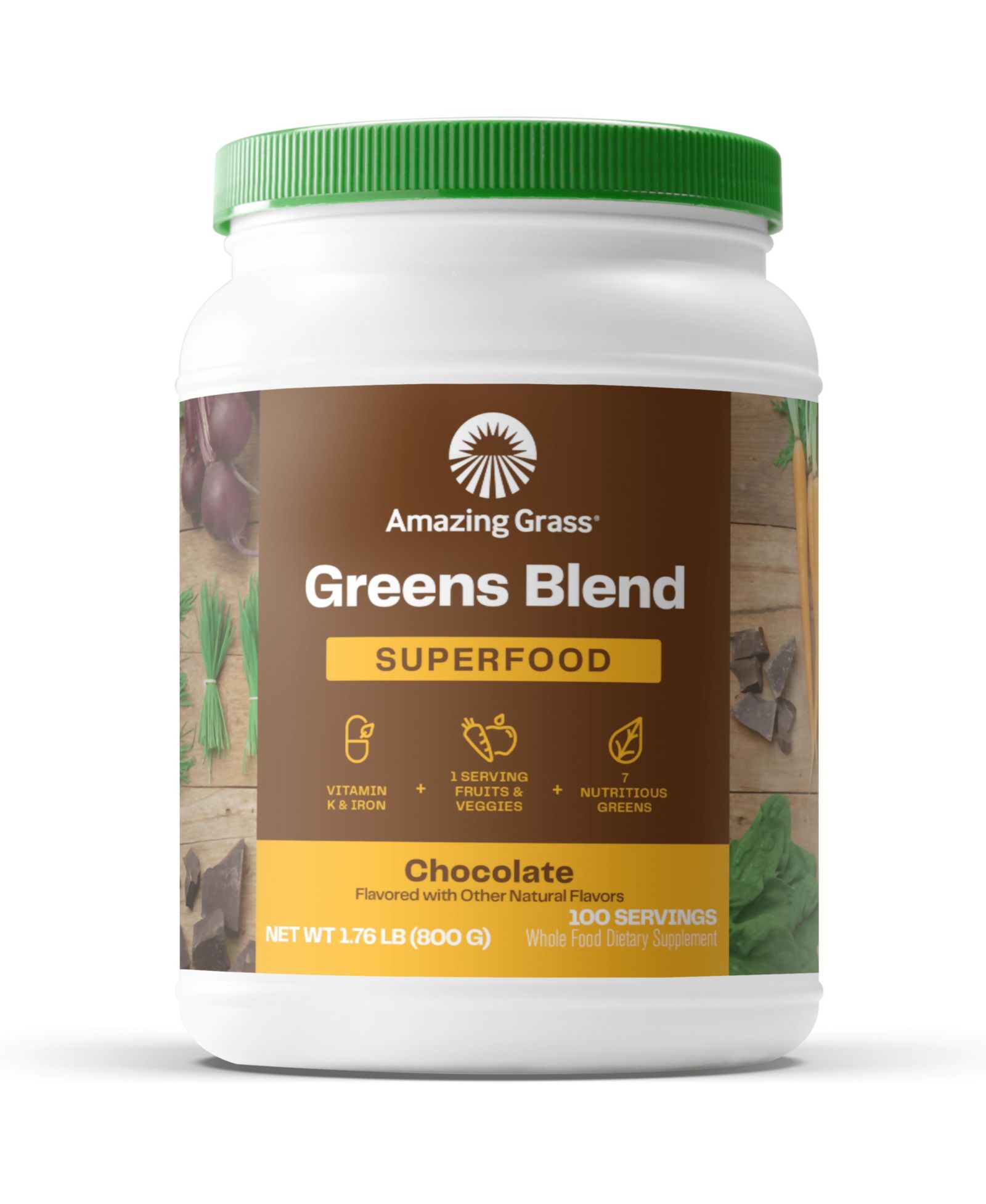 Суперфуд Amazing Grass Greens Blend, 1.76 lb, 100 порций
