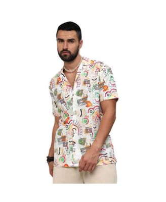 Мужская футболка Campus Sutra Multicolour Mesh Graphic Shirt