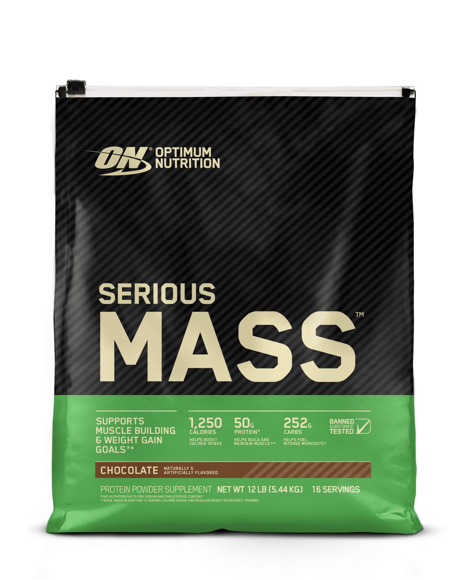 Белковый порошок Optimum Nutrition Serious Mass, Шоколад, 12 lb, 16 порций