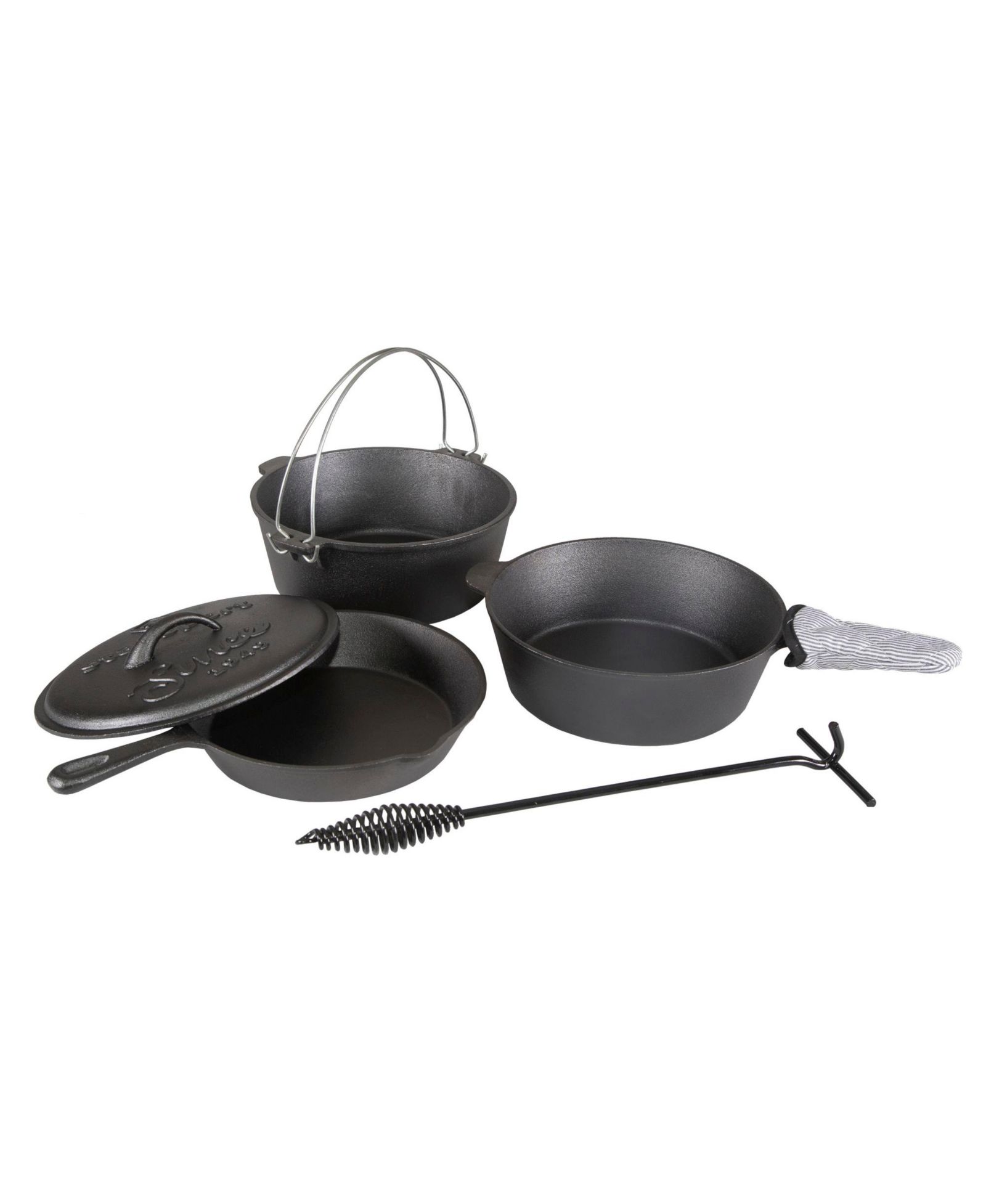 Stansport Pre-Seasoned Cast Iron Cook Set 6 Piece Set