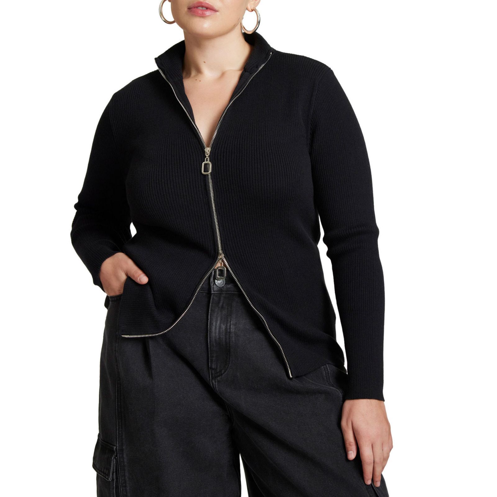 Женский свитер ELOQUII Two Way Zipper