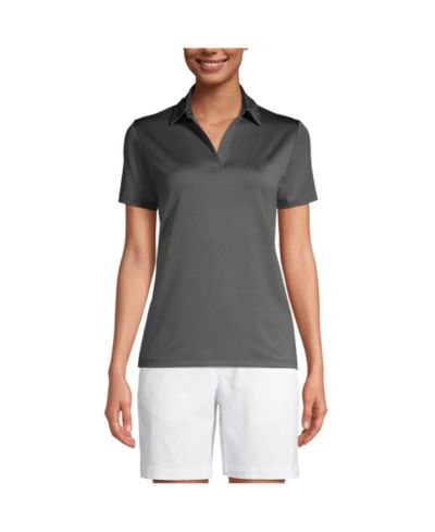 Lands' End Women's Short Sleeve Rapid Dry Sport Neck Polo Shirt