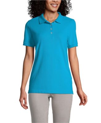 Lands' End Women's Banded Short Sleeve Fem Fit Mesh Polo