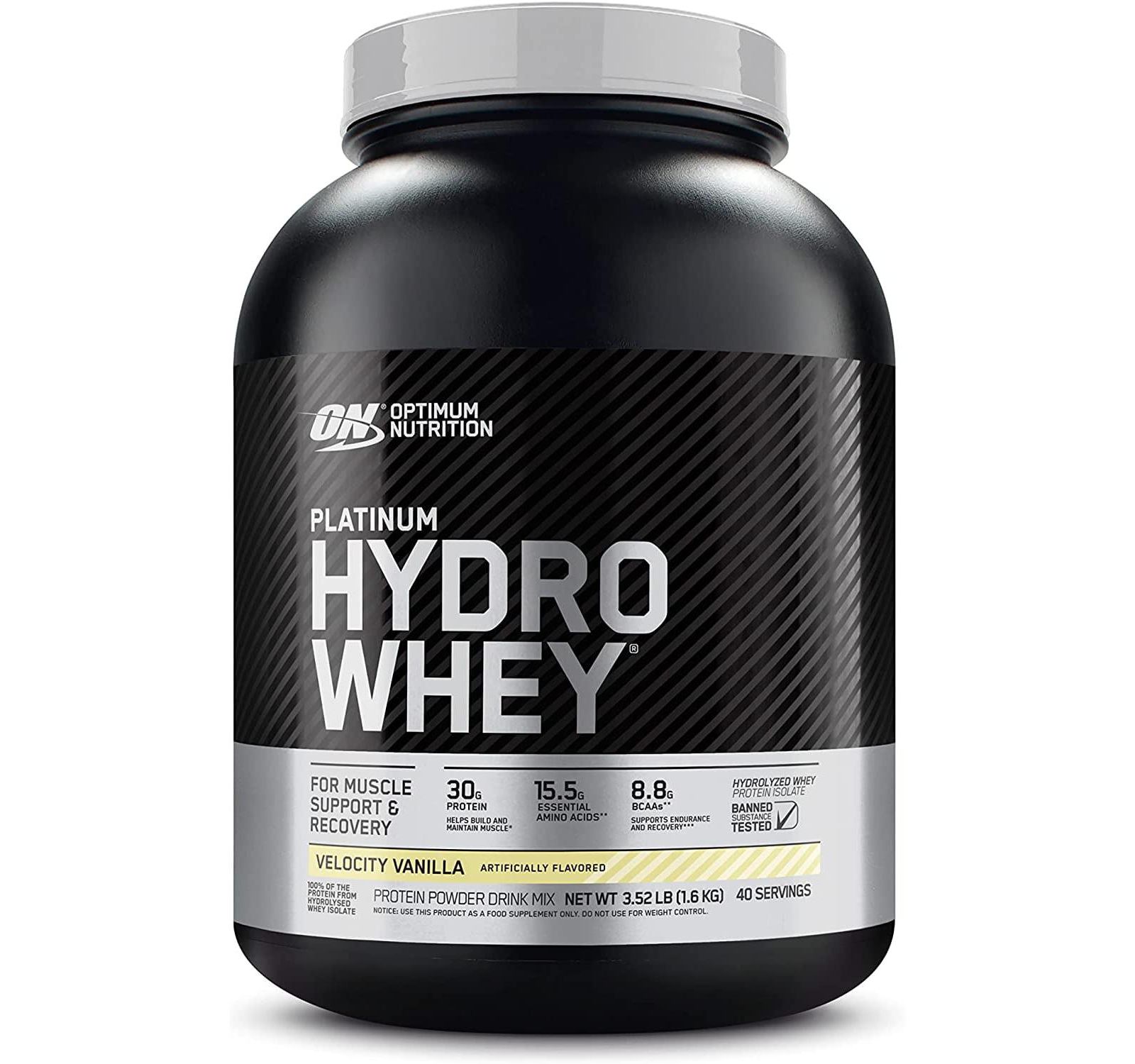 Сыворотка Optimum Nutrition Platinum Hydro Whey Protein Powder, Velocity Vanilla, 3.52 lb, 40 Servings
