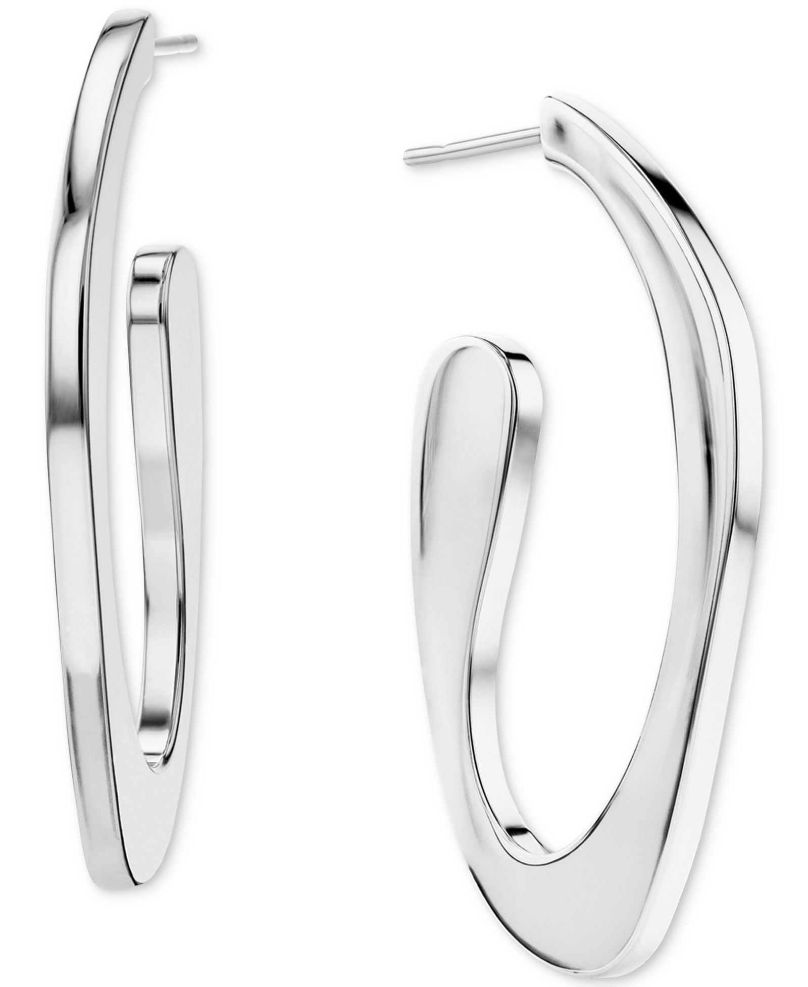 Серьги-кольца Calvin Klein Medium Pavé Sculpted Elongated Hoop
