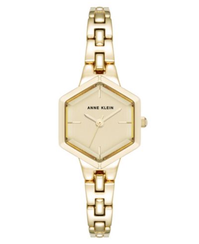 Женские кварцевые часы Anne Klein Petite Hexagonal Gold-Tone Alloy Metal, 21mm