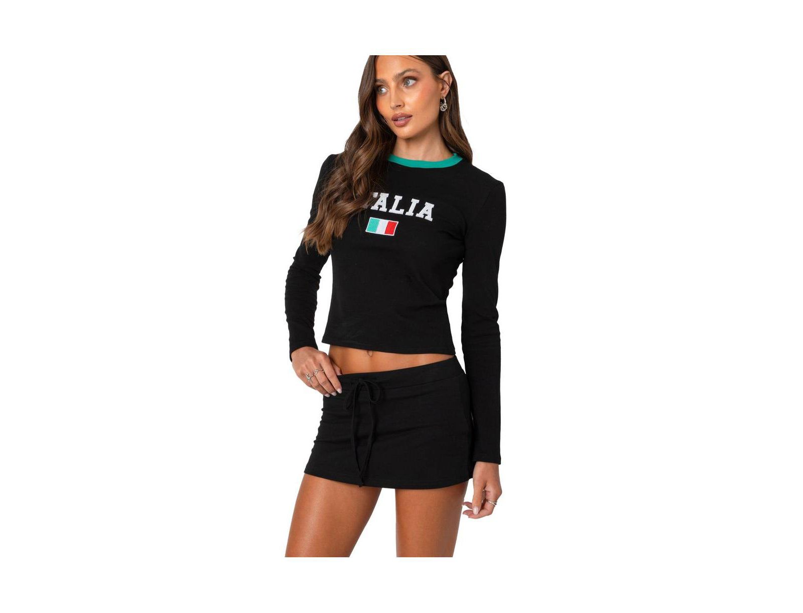 Женская футболка Edikted Italy Long Sleeve