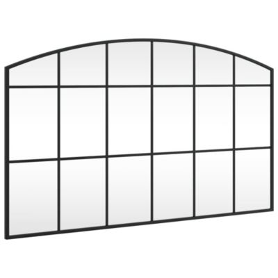 Wall Mirror Black 39.4"x23.6" Arch Iron