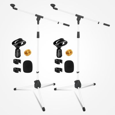 5 Core пара напольных микрофонных стоек Heavy Duty с регулировкой высоты MS 080 WH 2PC