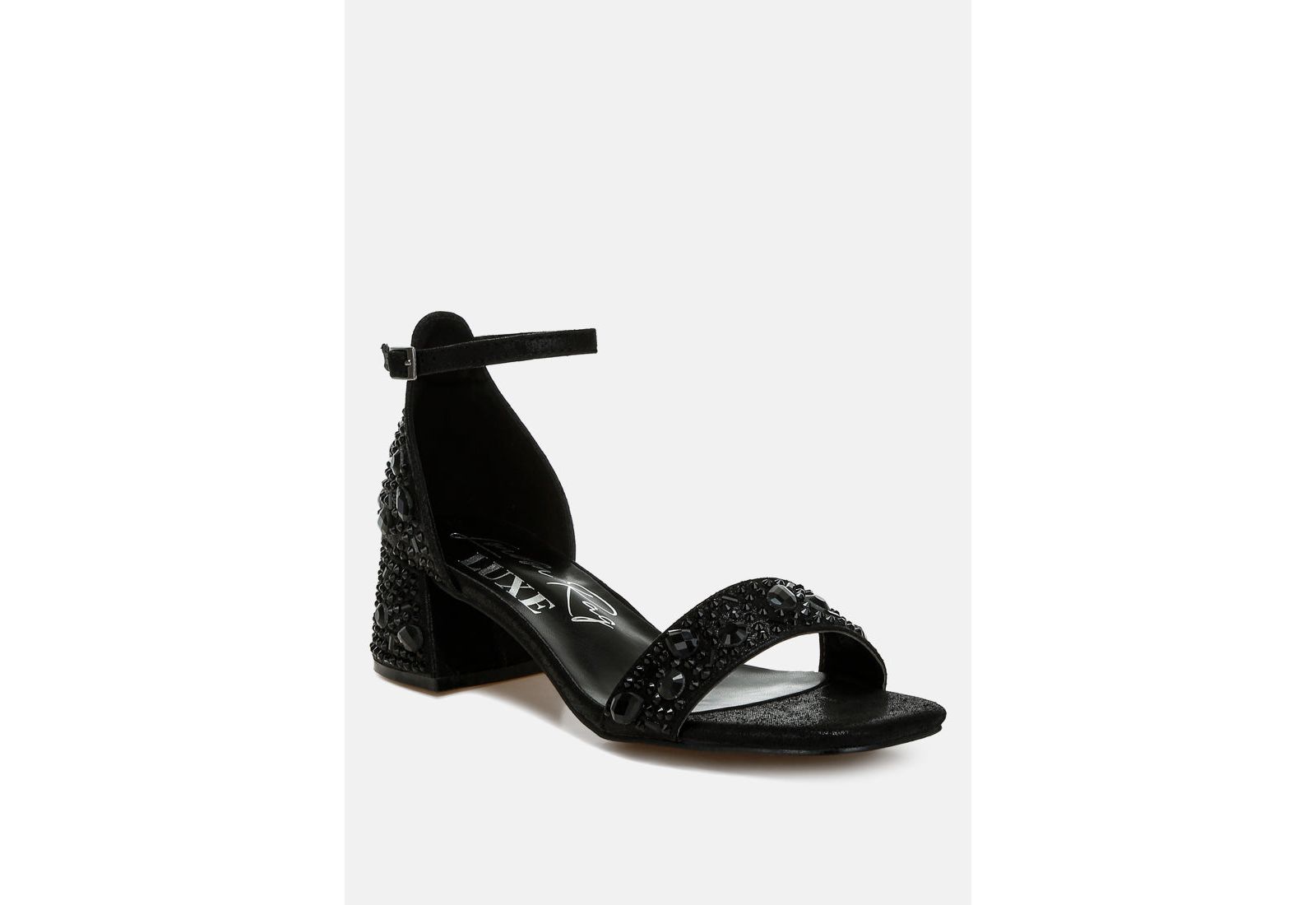 London Rag Womens Nocturnal Rhinestone Embellished Shimmer Sandals
