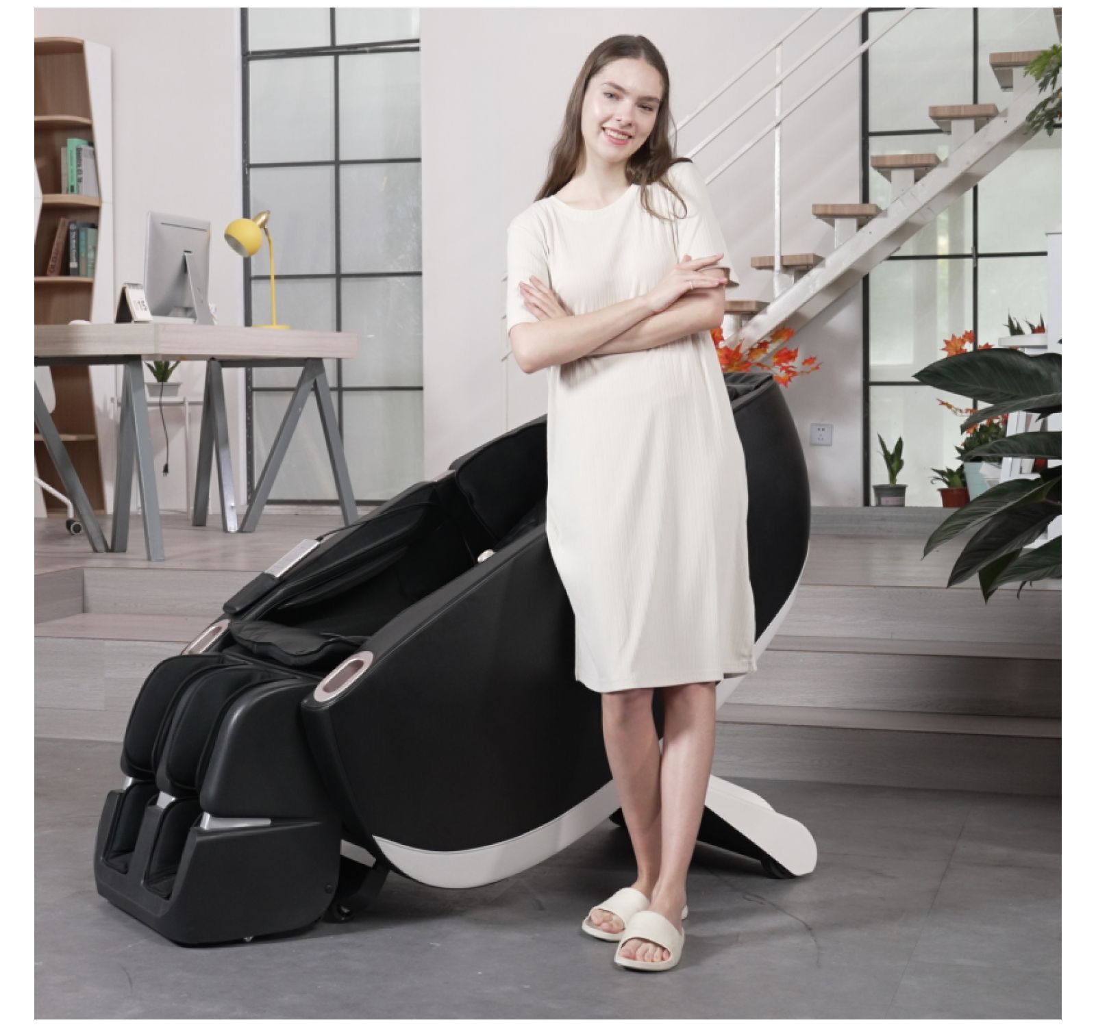 Массажное кресло Streamdale Furniture Zero-G с 4-колесным навигационным управлением