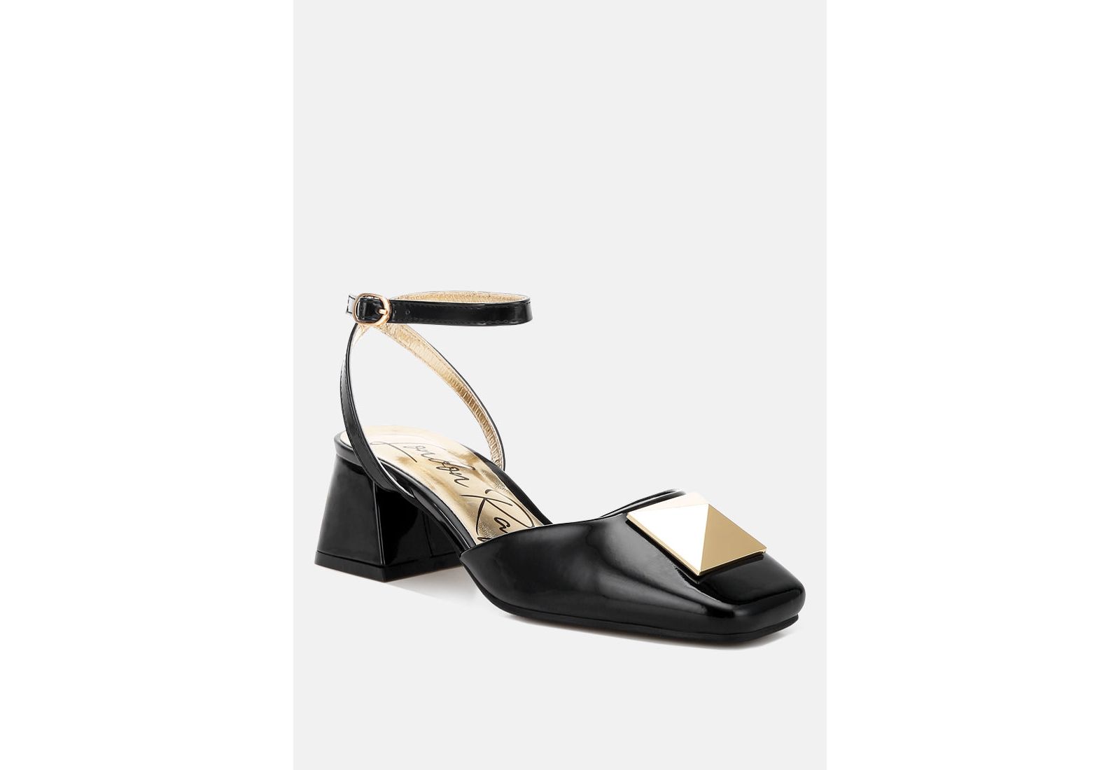 London Rag Womens Griselda Brooch Detail Ankle Strap Sandals
