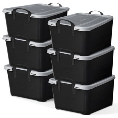 Life Story 55 Quart Stackable Storage Bin, Heavy Duty Lidded Container, 6 Pack