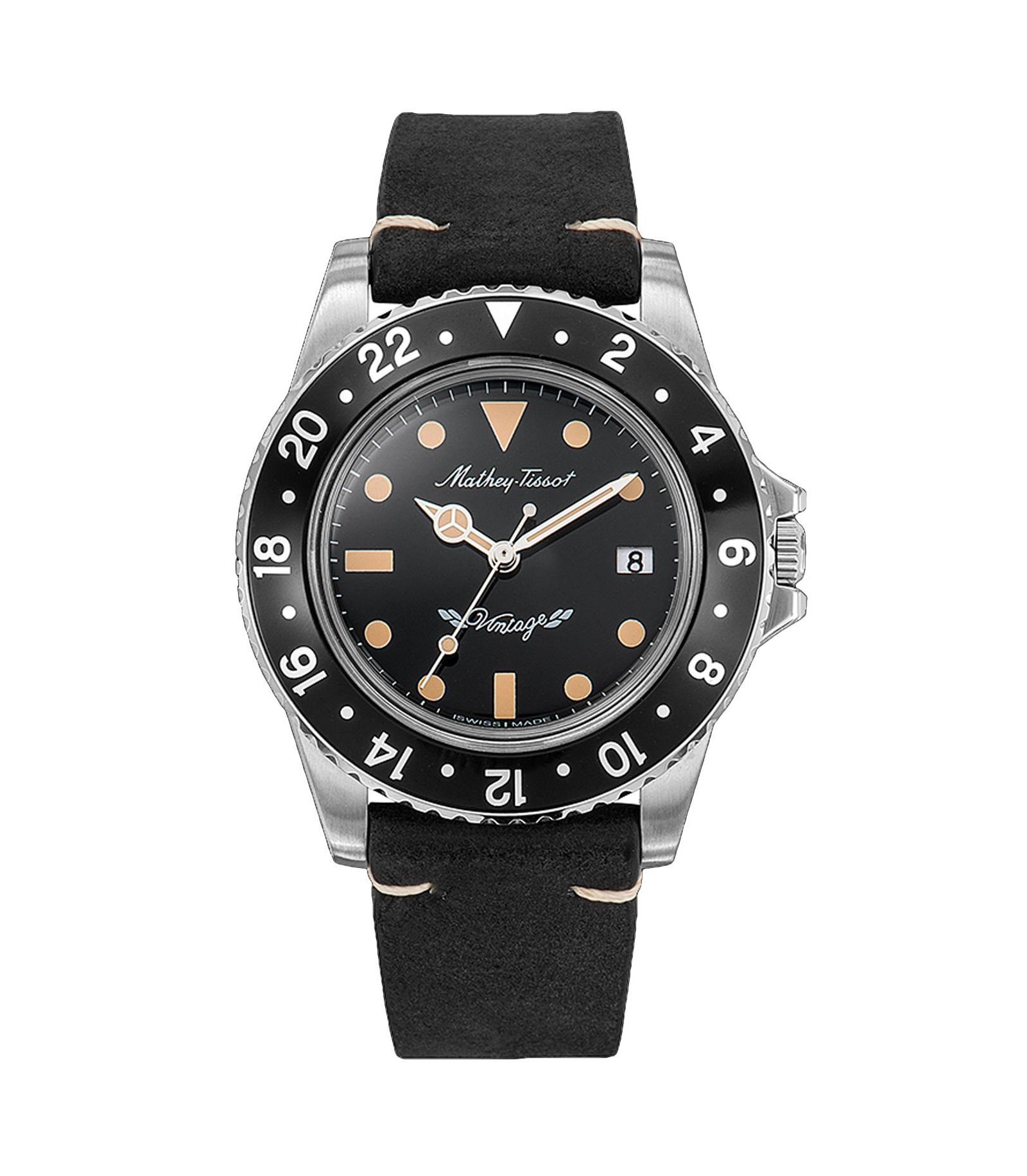 Mathey Tissot Men's Vintage Black Dial Watch - H900ALN