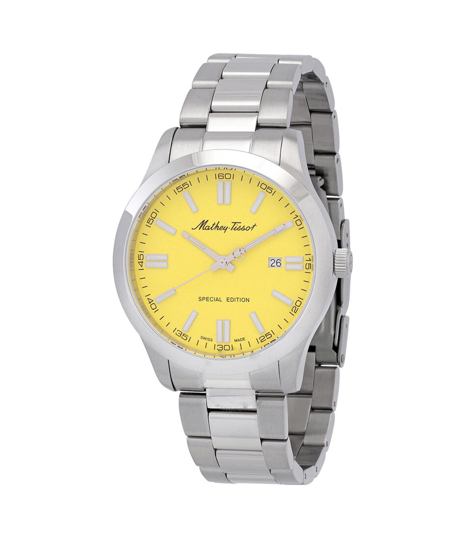 Mathey Tissot Men's Mathy I Jumbo Yellow Dial Watch - H455J