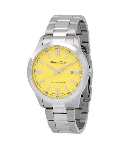 Мужские часы Mathey Tissot Mathy I Jumbo с желтым циферблатом - H455J