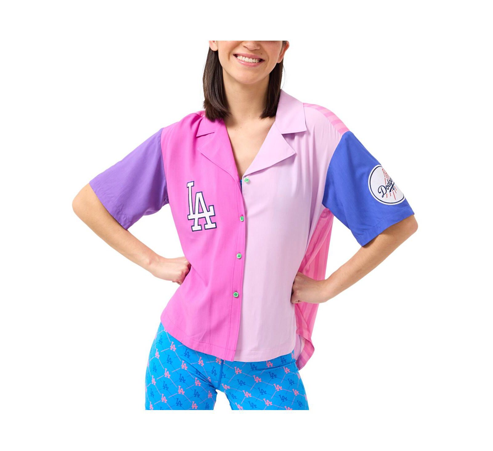 Terez Женская розовая рубашка с кройкой Color Block Los Angeles Dodgers
