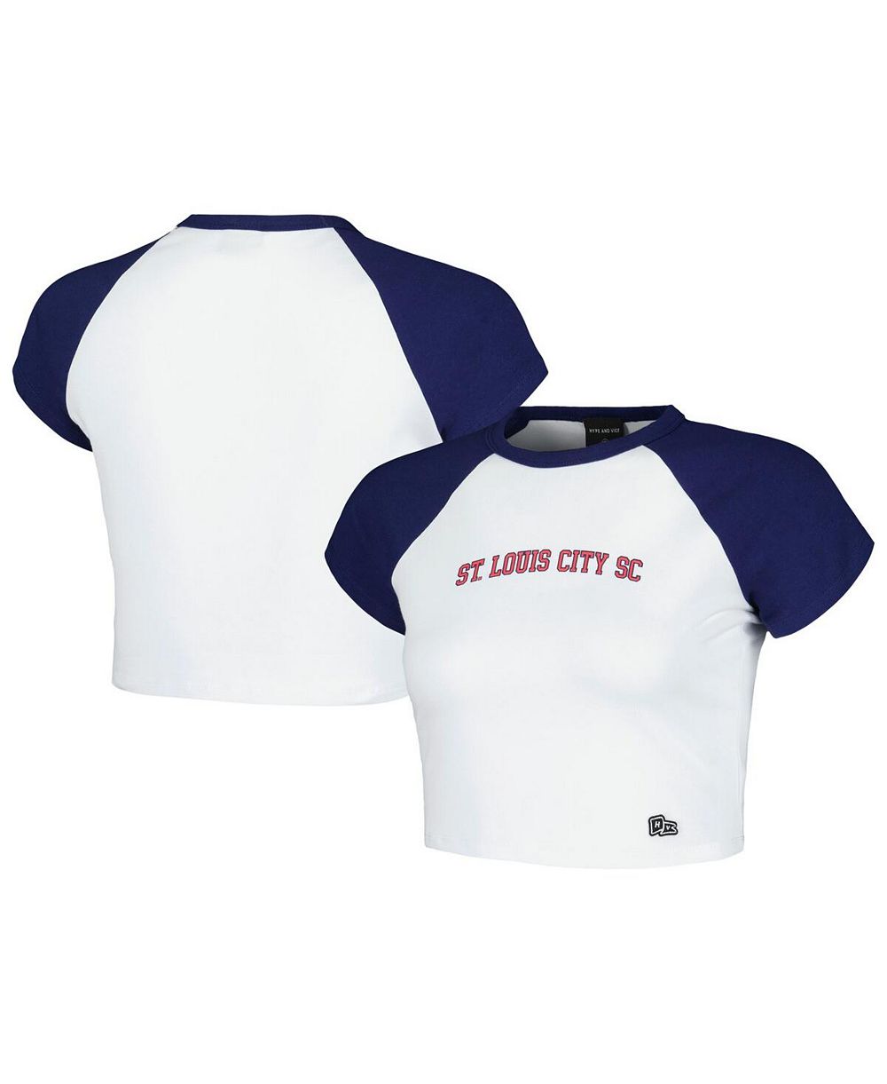 Hype And Vice Женская укороченная футболка Raglan White St. Louis City SC Homerun