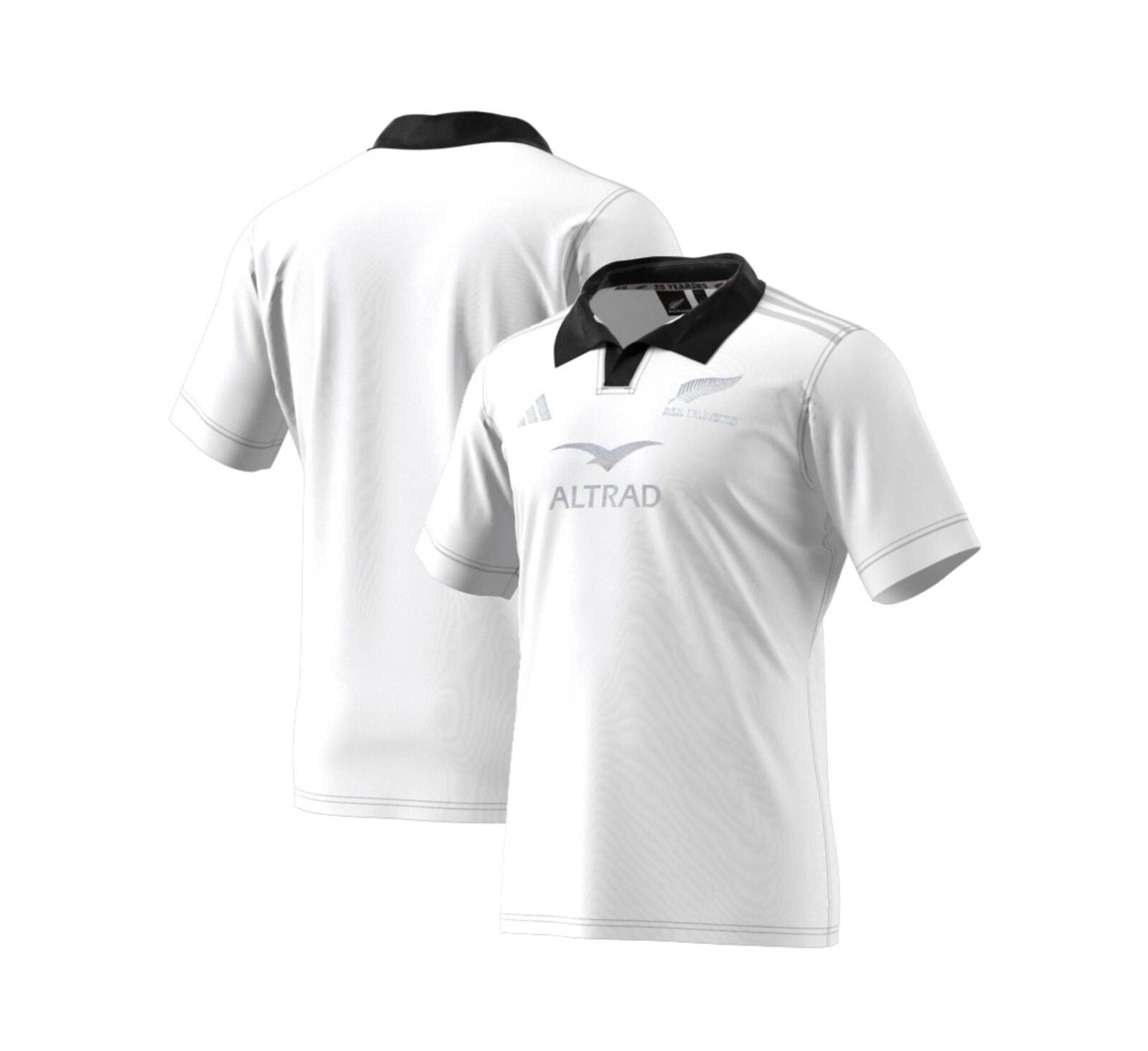 Adidas Men's White New Zealand Rugby 2024/25 Away Replica Jersey