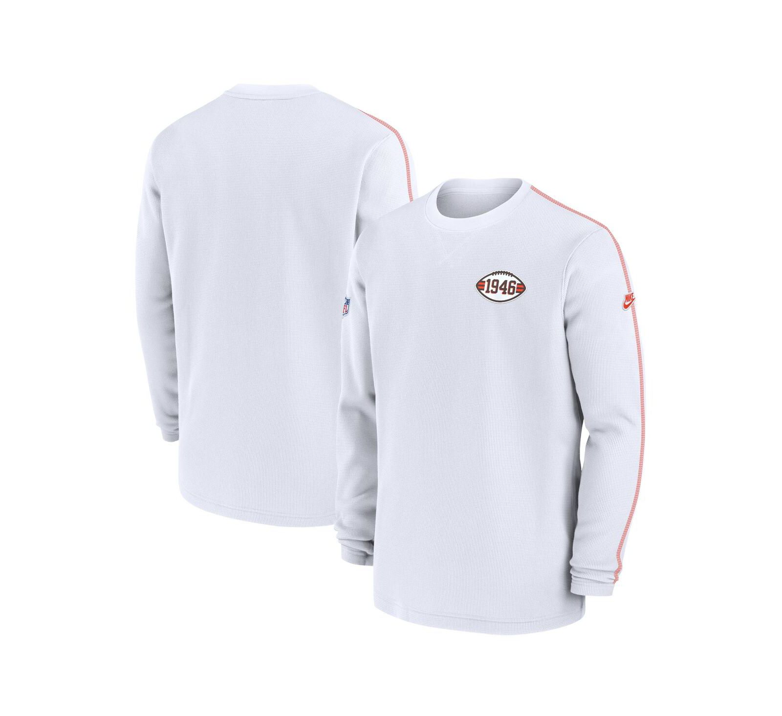 Мужская футболка Nike Cleveland Browns Alternate Logo Coach с длинным рукавом белая