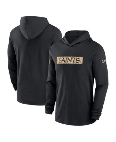 Nike Men's Black New Orleans Saints Sideline Hoodie Performance Long Sleeve T-Shirt