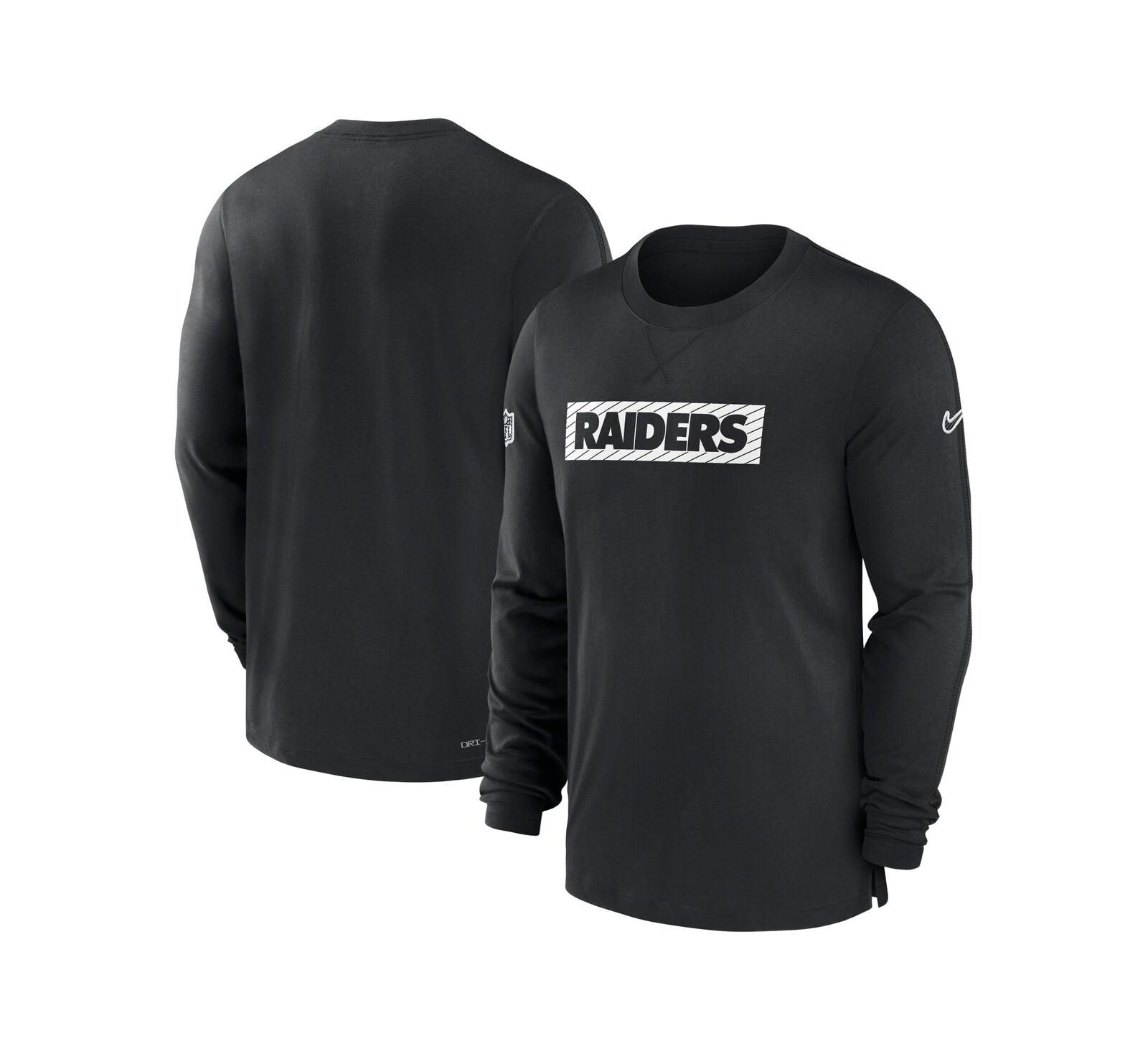 Футболка Nike Men's Black Las Vegas Raiders Sideline Player Performance Long Sleeve T-Shirt