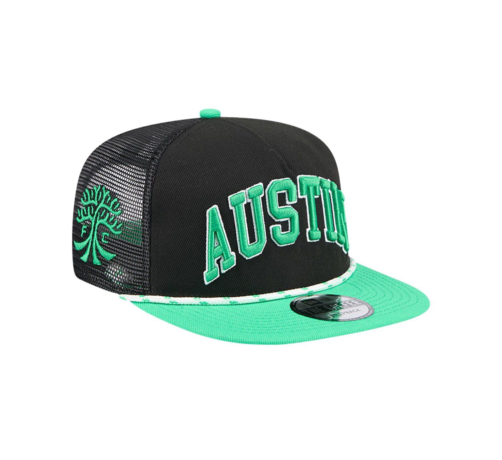 Мужская кепка New Era Austin FC Throwback Golfer Snapback, черная