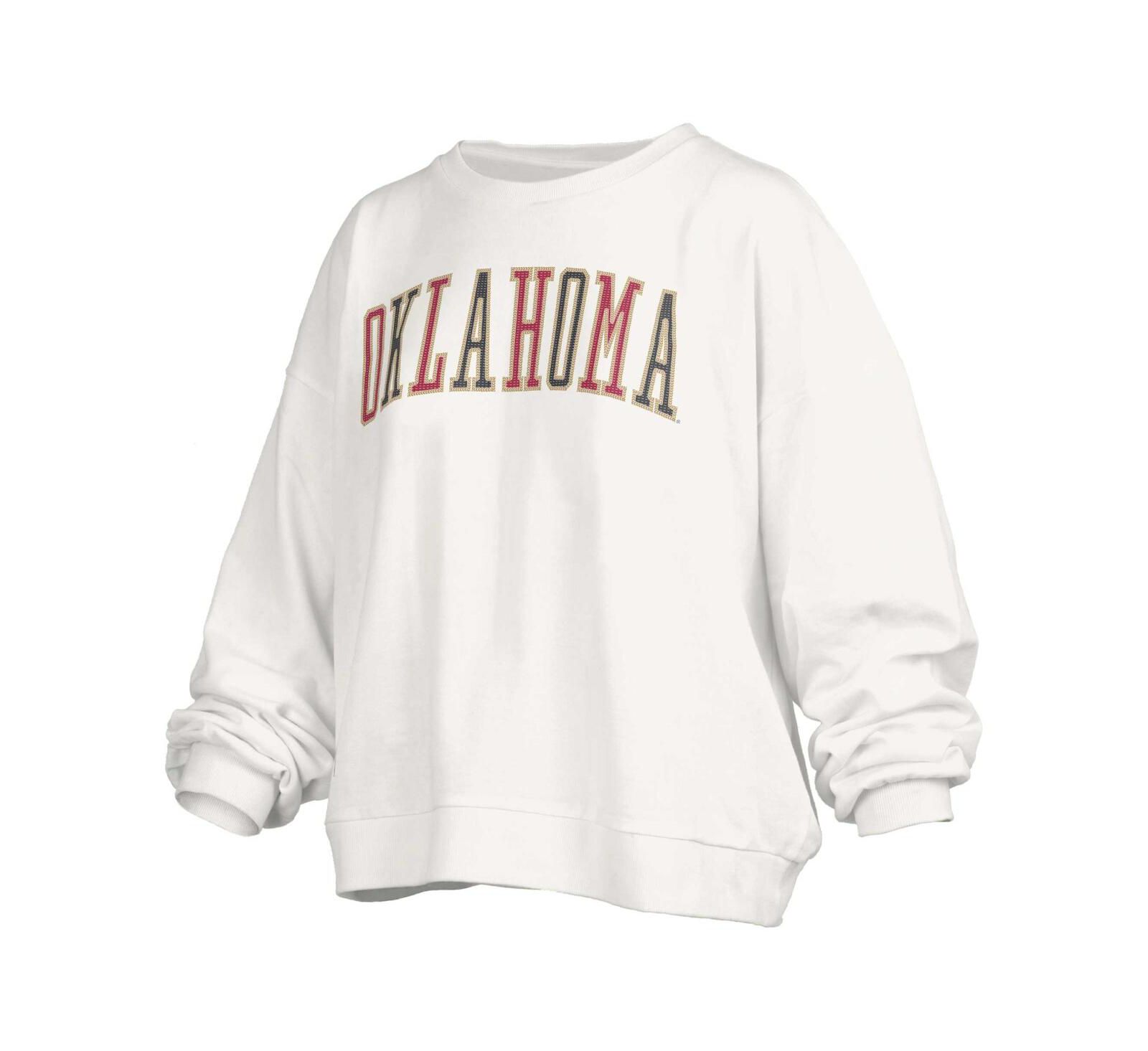 Женская белая оверсайз толстовка Pressbox Oklahoma Sooners Janise