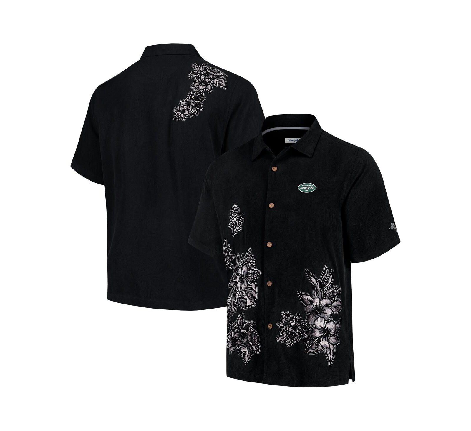 Tommy Bahama Men's Black New York Jets Hibiscus Camp Button-Up Shirt
