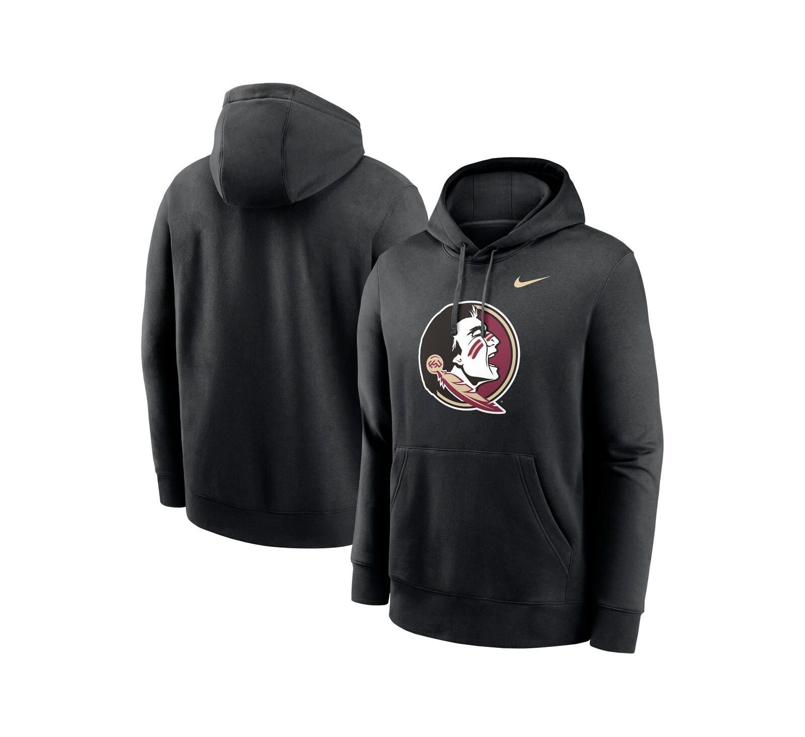 Nike Men's Black Florida State Seminoles Primetime Evergreen Club Fleece Pullover Hoodie