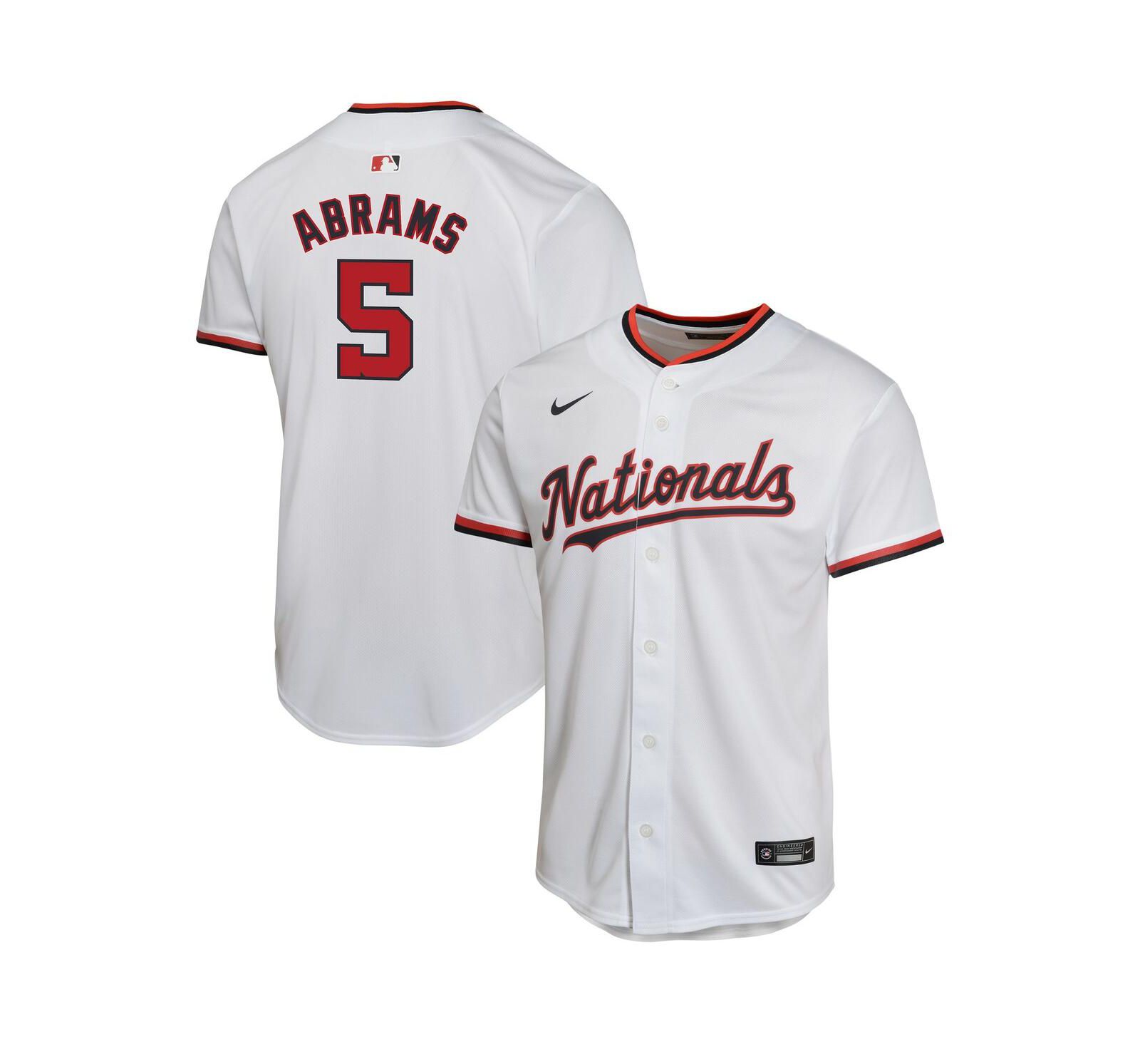 Детская джерси Nike CJ Abrams White Washington Nationals Home Game Player