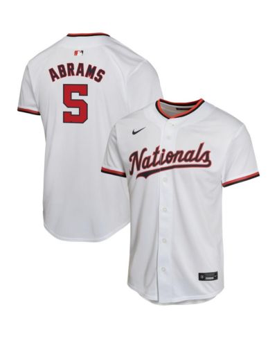 Детская джерси Nike CJ Abrams White Washington Nationals Home Game Player