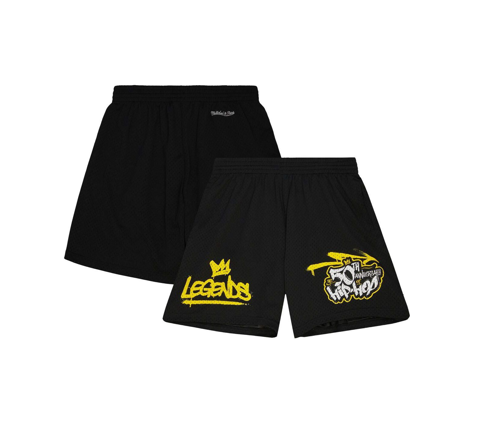 Mitchell & Ness Men's Black 50th Anniversary of Hip-Hop Legends Shorts