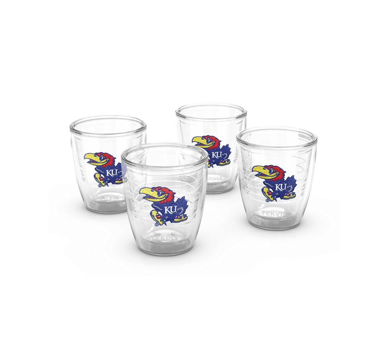 Tervis Tumbler набор стаканов Kansas Jayhawks, 4 штуки, 12oz. с эмблемой