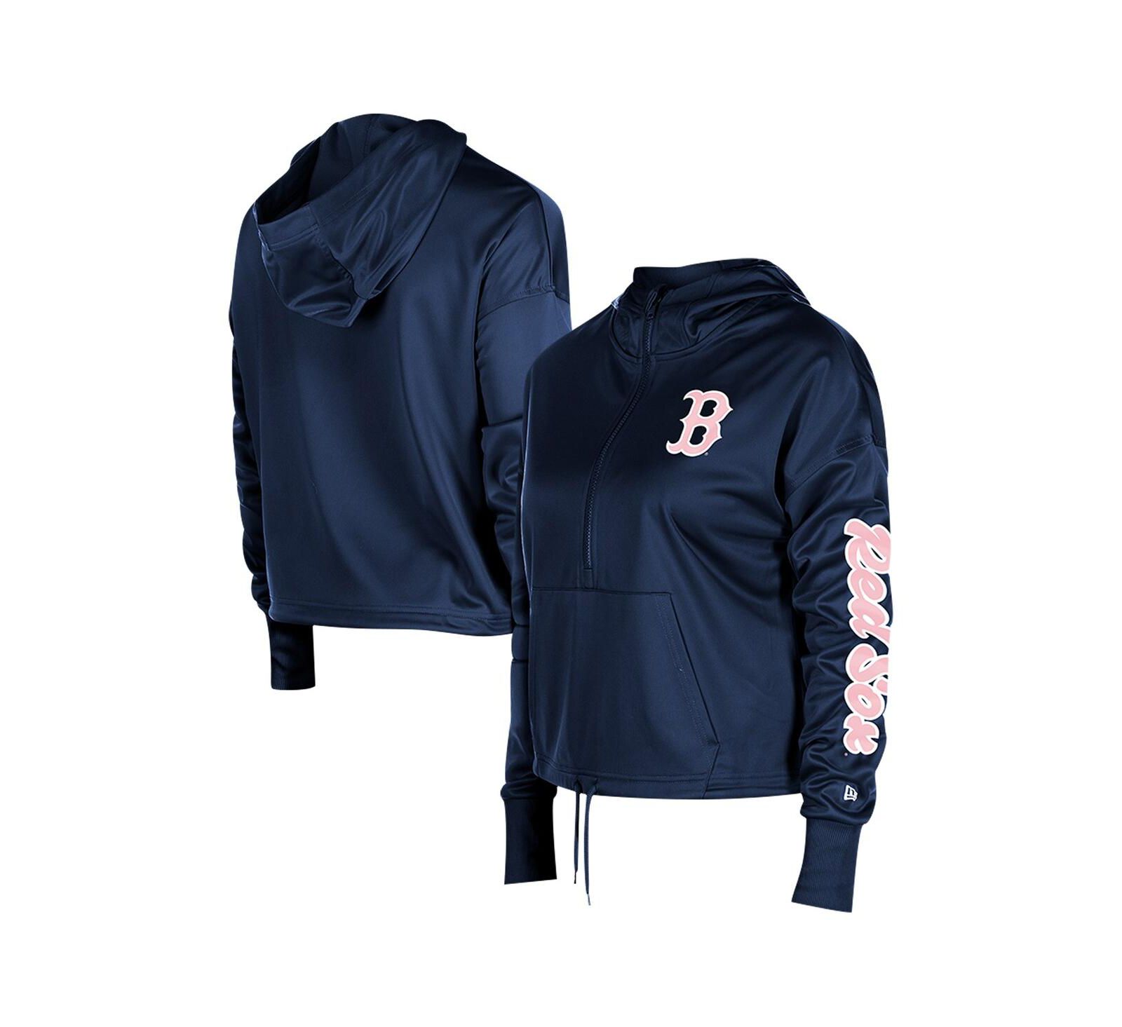 Женское худи New Era Navy Boston Red Sox Half-Zip