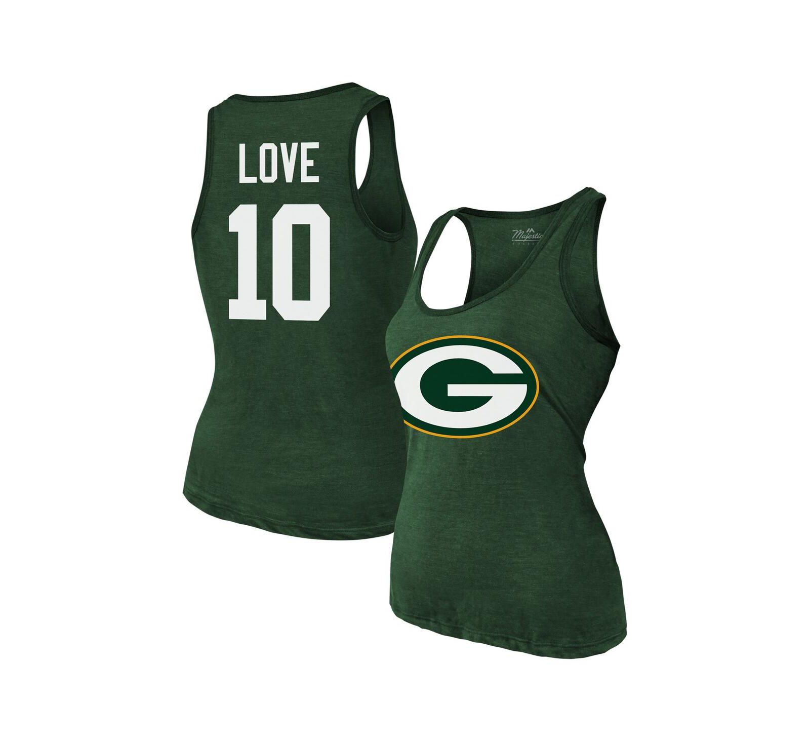 Majestic Женский топ Jordan Love Green Bay Packers