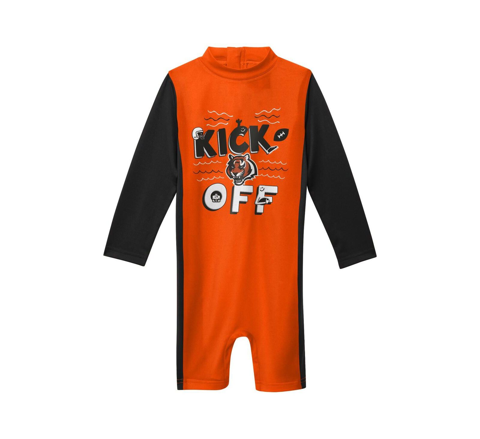 Детский гидрокостюм Outerstuff Orange Cincinnati Bengals Wave Runner Long Sleeve