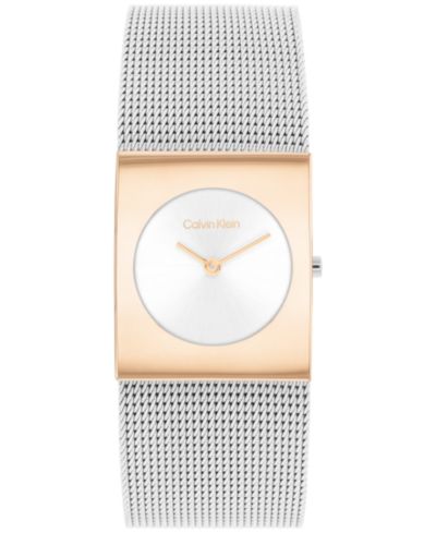 Женские часы Calvin Klein Women's Pulse Rose Gold-Tone Stainless Steel Mesh 26.40mm