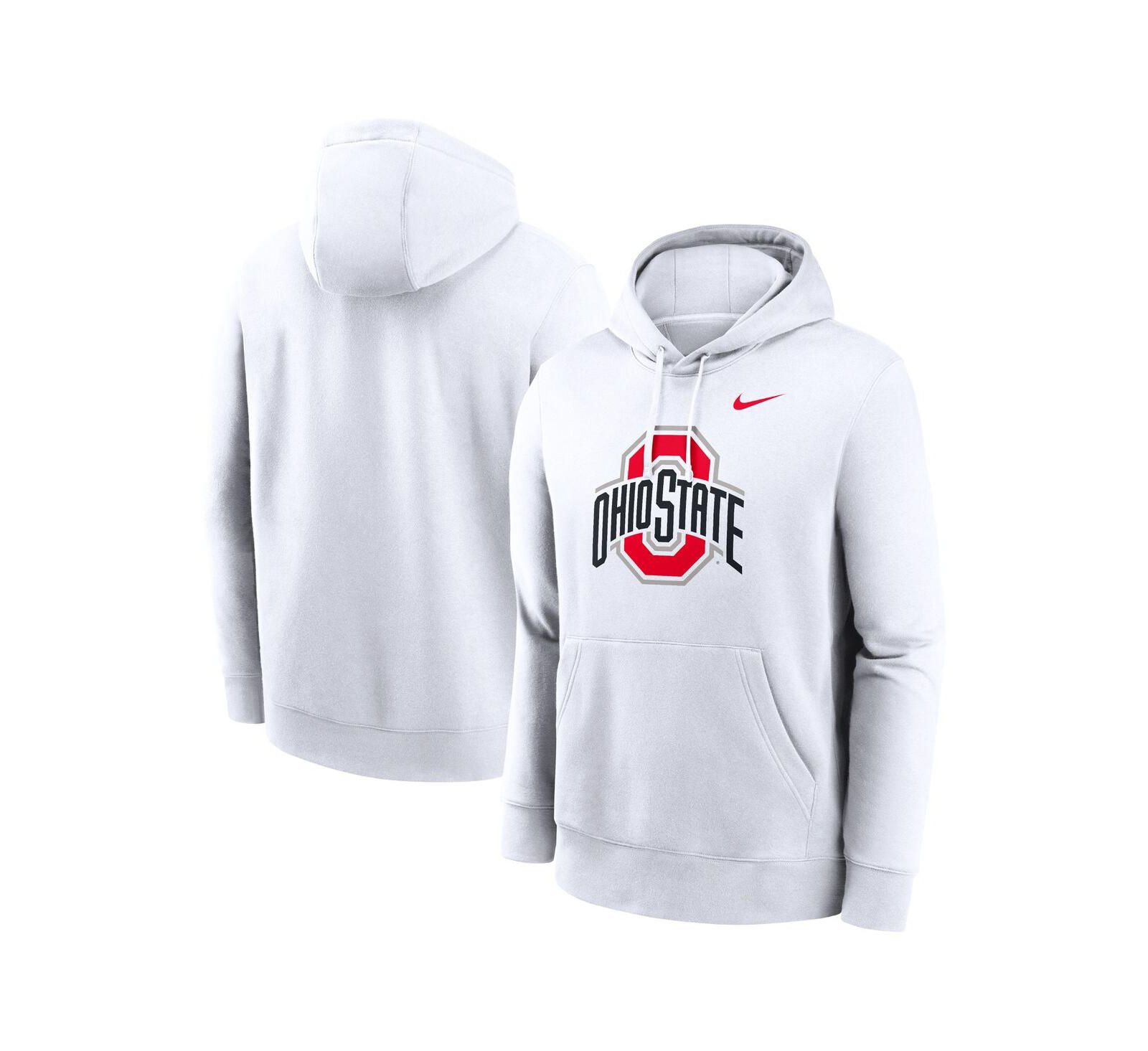 Nike Men's White Ohio State Buckeyes Primetime Evergreen Club Fleece Pullover Hoodie