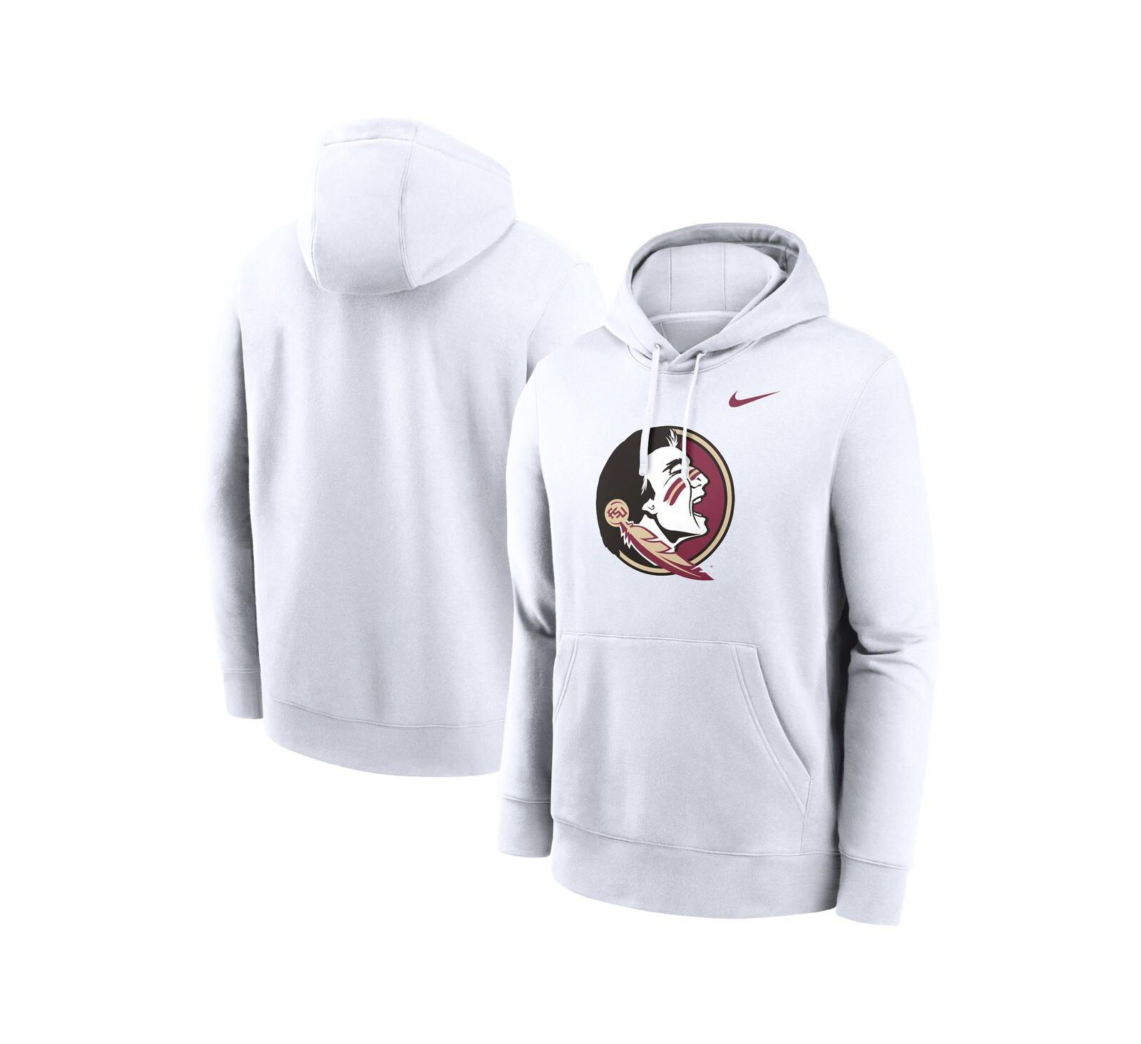 Nike Мужское худи Club Fleece Florida State Seminoles Primetime Evergreen, белое
