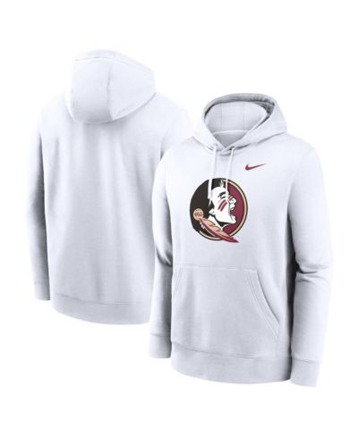 Nike Men's White Florida State Seminoles Primetime Evergreen Club Fleece Pullover Hoodie