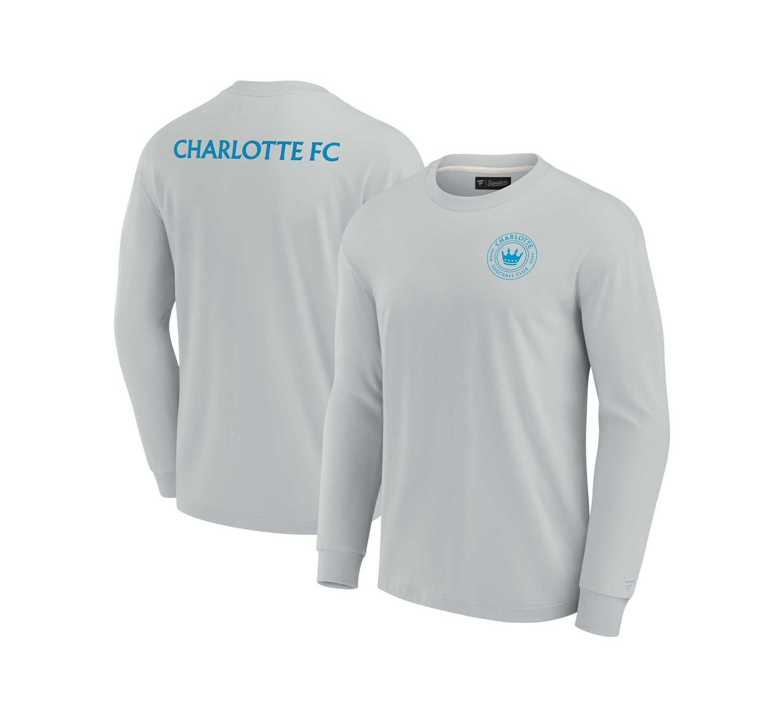 Fanatics Men's and Women's Gray Charlotte FC Elements Super Soft Long Sleeve T-Shirt