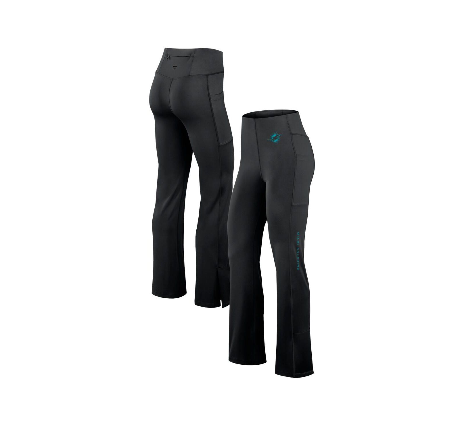 Fanatics Women's Black Miami Dolphins Studio Fitted Flared Leggings