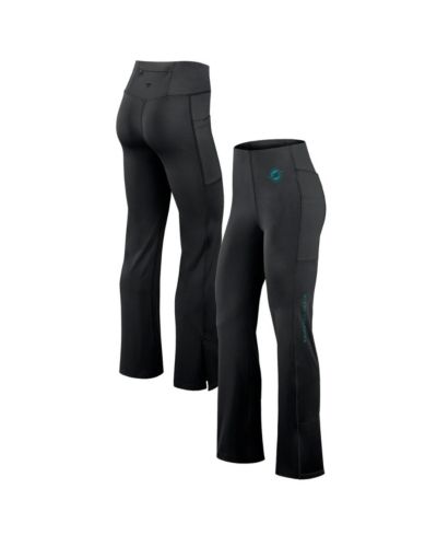 Fanatics Women's Black Miami Dolphins Studio Fitted Flared Leggings