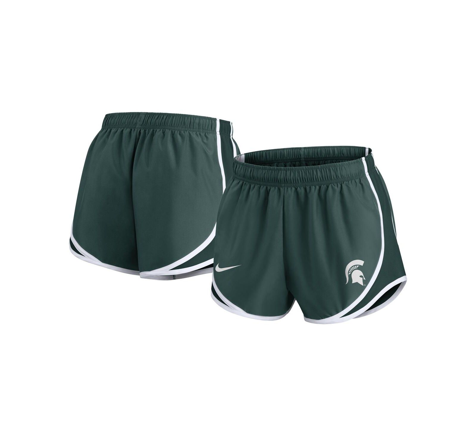 Nike Women's Green Michigan State Spartans Primetime Tempo Performance Shorts